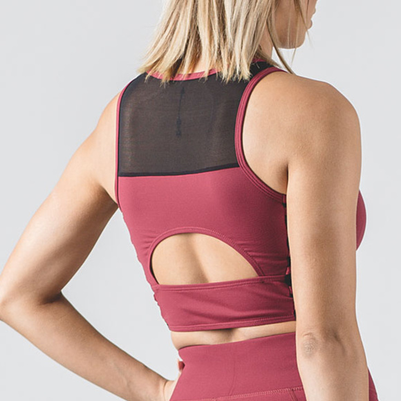 💐LAST ONE💐 Open Back Sports Bra, Rose Wood Color - Picture 3 of 4